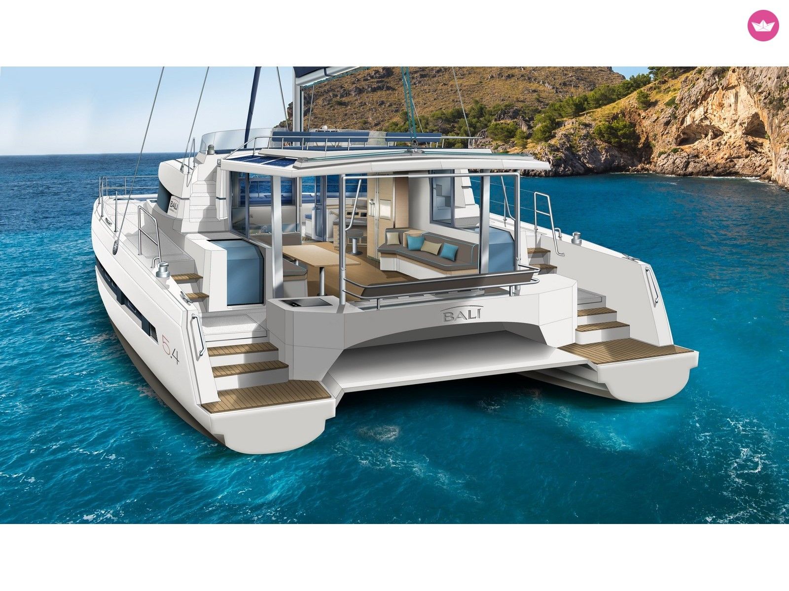 Catamaran Bali 5.4. 16.79m. rental Trogir