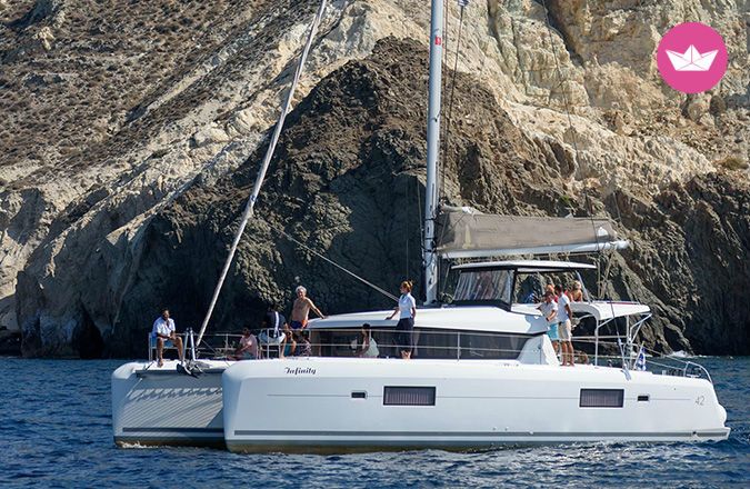 Daily cruises in the Caldera of Santorini with Lagoon 42! rental Thira