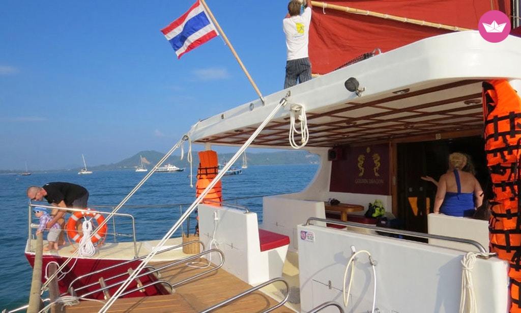 Enjoy the Catamaran Golden Dragon in Phuket Charter in Thailand